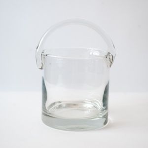 Hand Blown Glass 1.5 Quart Ice Bucket w/ Applied Glass Handle | Blenko?
